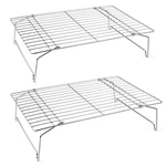 P&p Chef Cooling Rack Set Of 2, 2-TIER Stackable Stainless 15" X 10", Silver. Fixed Price $31.44.