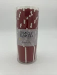 Simply Baked Large Baking Cup 20 Pack Scarlet W/ White Stripes CLG-102 New. Fixed Price $13.99.