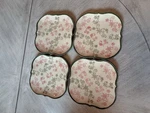 Temptations Floral Lace Holiday Sculpted 8" Square Salad Dessert Plates Set Of 4. Fixed Price $52.00.