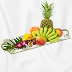 Temp-tations Palm Leaves 18"X7" Handled Serving Tray Platter Rectangle. Fixed Price $19.99.