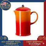 Le Creuset Caf Stoneware French Press Flame. Fixed Price $54.00.
