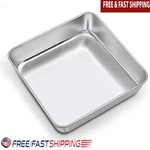 Stainless Steel Square Baking Pan Heavy Duty Leak Resistant Cake Sheet Oven New. Fixed Price $17.75.