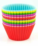 12 Reusable Silicone Baking Cups Cupcake Liners--vibrant, Flexible Molds. Fixed Price $9.99.