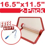 2X Silicone Baking Mat Oven Non Stick Pastry Cake Sheet Free Cooking Thermometer. Fixed Price $12.99.