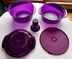 Tupperware Classic Microwave Stack Cooker 5 Piece Starter Set Purple Vgc. Fixed Price $27.95.