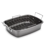 Cuisinart 16" X 12" Carbon Steel Non-stick Roaster W/v-rack Dark Gray. Fixed Price $44.27.