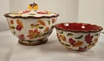 Temp-tations By Tara Fall Harvest Acorns Leaves 3QT & 1QT Serving Bowl Set. Fixed Price $84.99.