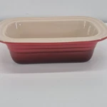 Le Creuset Bread Meatloaf Pan Stoneware Baking Ombre Red Marked 15.04. Fixed Price $29.99.