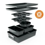 Nutrichef 8PCS. Durable Bakeware Set Carbon Steel Non-stick Coating (gray). Fixed Price $72.99.