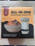 Rorecay Indonesian Rattan 9" Banneton & 750ML Sourdough Starter Jar Set. Fixed Price $25.00.
