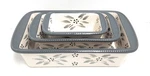 Temptations S/3 Casserole Bakers,nesting,rectangle, Old World Gray T49118. Fixed Price $38.72.