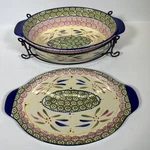 Temptations Old World Oval Baking 2.5 Qt Casserole Dish, Lid And Rack. Fixed Price $31.49.