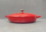 Dansk Mario Batali 12.5" Red Enameled Cast Iron Saut Pan W/ Lid. Fixed Price $69.99.