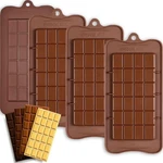 Chocolate Molds Silicone Classic 4 Pack, Snap Candy Bars Making Mould Set. Fixed Price $24.90.
