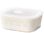 Pioneer Woman Vintage Lace Linen Two (2) Quart Storage Container W/lid. Fixed Price $42.40.