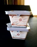 Temptations Ceramic Ramekins With Lids Ez Hold Mini Bakers Set Of 2. Fixed Price $17.50.