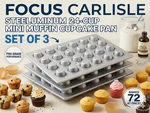 Mini Muffin Pan 24 Cup Commercial Baking Focus Foodservice 601829 3-PACK. Fixed Price $47.50.