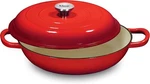 Klee 3.8 Quart Red Casserole Dish With Lid - Enameled Porcelain Coated Cast Iron. Fixed Price $50.00.