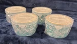 Temptations By Tara Ramekins Teal Floral Lace With Lids Set Of 4 Bakeware New. Fixed Price $59.99.