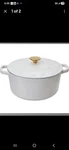 Cuisinart 5QT White Chef's Classic Enameled Cast Iron Casserole Gingerbread New. Fixed Price $143.42.