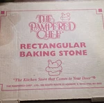 The Pampered Chef Rectangular Baking Stoneware Stone, Beige/brown. Fixed Price $40.00.