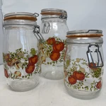 Set Of 3 Vintage Glass Spice Life Canisters Arcoroc France 1L, 1.5L & 2L. Fixed Price $61.75.