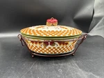 Temptations "fall Harvest" 2 Qt Casserole Dish With Lid, Rack, And Trivet. Fixed Price $38.00.