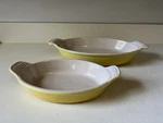 Soleil Yellow Creuset Set, 2 Stoneware Heritage Oval Au Gratin Baking Dishes. Fixed Price $100.00.