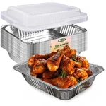 Ylt Wax 9X13 Aluminum Pans With Lids, 20 Disposable Foil Pack, Silver. Fixed Price $45.82.