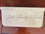 Abbey Press Pottery Mini Loaf Pan Faith Family Friends. Fixed Price $12.50.