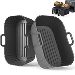Masgarlan Silicone Air Fryer Liners 2 Pack, Reusable Compatible 8-10QT, Black. Fixed Price $15.86.