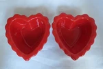 Chantal Ramekin Red Fluted Edge Heart Shaped Bakeware (93-HBP11) Set Of 2. Fixed Price $18.00.