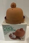 Progressive Terra Cotta Garlic Onion Oven Bake Cooker Roaster 1992 Read Vntg New. Fixed Price $18.99.