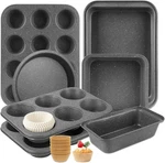 9-PIECE Granite Bakeware Sets, 7 Professional Non-stick Carbon Steel Baking Pans. Fixed Price $46.19.
