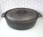 Wmf Cromargan Dutch Oven, Oval Roaster Pan & Lid Hand-forged Steel 12.5"X9"X4.5". Fixed Price $310.70.