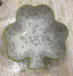 Temp-tations By Tara Ceramic Baking DISH-2 Qt-floral Lace Shamrock-st. Patrick's. Fixed Price $32.39.