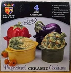 Philippe Richard Veggie Mini Casserole Dish Set Of 4 Pro Ceramic Cookware New. Fixed Price $52.80.