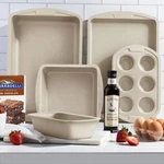 Baking Set - 6 Piece Nonstick Pan, Carbon Steel, White Stone Coated. Fixed Price $44.99.