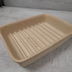 Pampered Chef Ridged Stoneware Baker Bacon Broiler Pan 9X6.75X1.75 5142 Euc. Fixed Price $16.50.