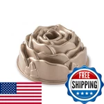 Nordic Ware Rose Cast Aluminum Bundt Pan. Fixed Price $63.86.