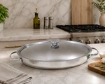 Wolfgang Puck 15" Oval Casserole DISH18-10 Bistro Collection Stainless Steel Lid. Fixed Price $59.97.