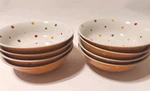 8 Set Temptations By Tara/polka Dot 7.5" Orange & White Soup Cereal Bowls. Fixed Price $32.49.