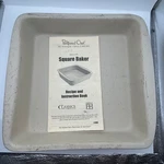 The Pampered Chef Square Baker Family Heritage Classics Stoneware 1490 Usa 9X9. Fixed Price $33.80.