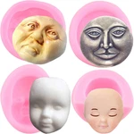 Moon Face Silicone Molds Human Fondant For Decorating Cupcake Top. Fixed Price $12.93.