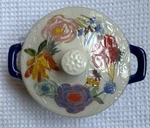 Pioneer Woman Celia Mini Blue Casserole Dish W/ Floral Lid Stoneware 8.7 Oz. Fixed Price $14.95.
