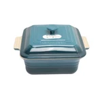 Le Creuset Stoneware 9" Square Baking Dish 3QT 23CM W/ Lid Deep Teal - Nwt. Fixed Price $96.90.