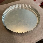 Tin Metal Quiche Pie Tart Pan Removable Base France 9 1/8. Fixed Price $18.00.