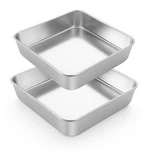 Lianyu 2 Pack 9 X Inch Square Cake Pan, Stainless Steel Baking Lasagna Brownie. Fixed Price $28.11.