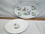 Prizerware Cast Iron Enamel Grouse Pheasant Game Bird Prizer-ware Plates Platter. Fixed Price $179.99.