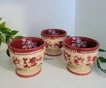Temptations By Tara Set Of 3 Floral Lace Basket Weave Footed Dessert Bowls. Fixed Price $26.99.